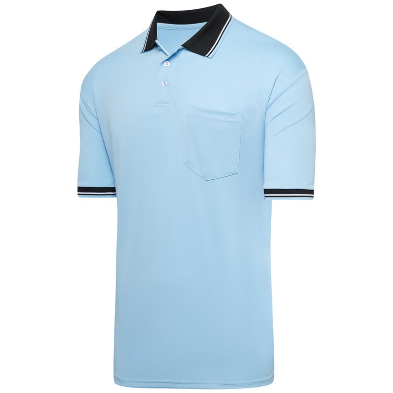 Murray Sporting Goods Short Sleeve Polo Baseball and Softball Umpire Shirt - Sized for Chest Protector (Light Blue, Medium) - Image 2
